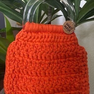 Handmade Orange Crochet Bag